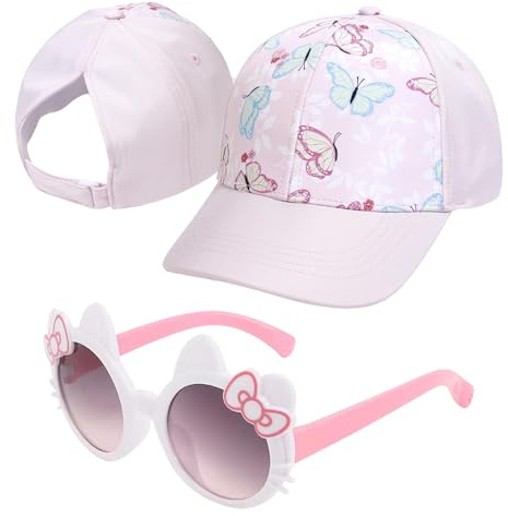 ZXTGBQ Basebollkeps för flickor, solglasögon UV-skydd justerbar basebollkeps lastbilschaufför barn snapback-keps för flickor semester utomhus