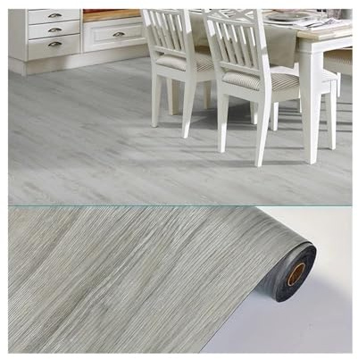 Linoleum Pavimento Rotolo Adesivi For Pavimenti In PVC Effetto Legno Da 3/10 M, Autoadesivi Impermeabili Soggiorno, Camera Letto, Armadi, Ispessimento Della Casa(Dark Grey Wood,40cmX3.0m)