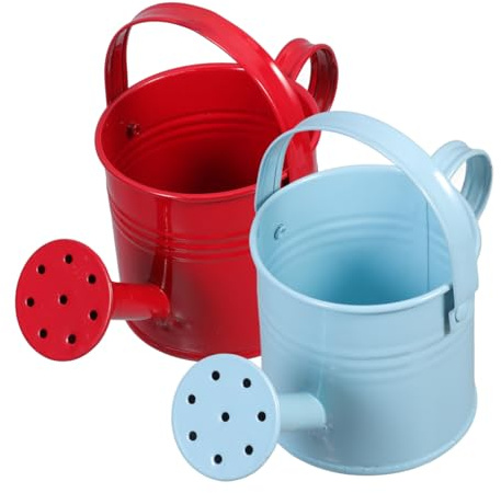 AKOOSY 2 Pièces Arrosoir avec Long Bec pour Jardinage Intérieur et Extérieur Capacité Base Épaissie Antidébordement pour Plantes et Fleurs Maison Couleurs Rouge et Bleu