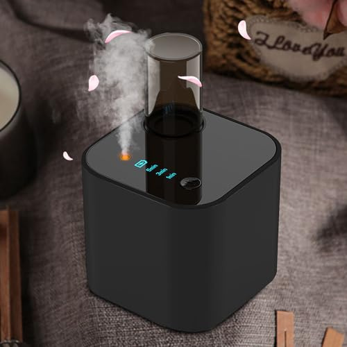 GOMETY Wasserloser Diffusor für ätherische Öle, 3 Modus Aroma Diffuser Kabellos USB Wiederaufladbar Akku, Mini Auto Lufterfrischer Raumduft Diffuser ohne Kabel Zyklische Duftverbreitung(Keine Öle)