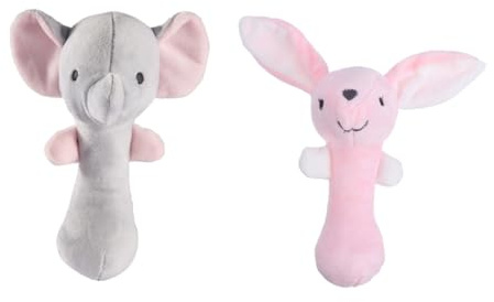 WEKAMOS 2stücke Plüsch Für Cartoon Elefant Und Hase Greifbares Quietschspielzeug Bunte Farben Entwicklung Von Sinne Und Kreativität Für Kleinkinder Schlafzimmer Und Spielzimmer