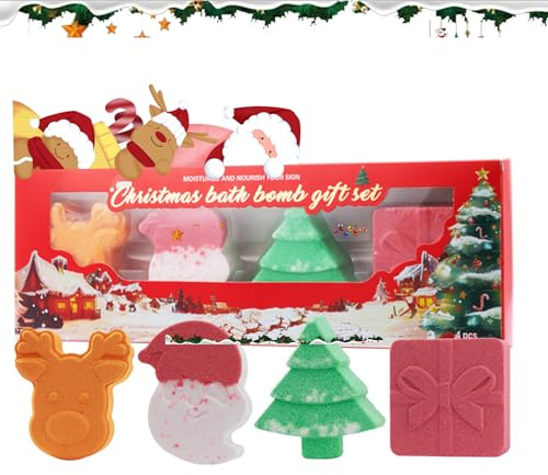 Bombes de bain, cadeaux de Noël, bombes de douche pour femme pour bain moussant, perles de bain, boules de bain, cadeaux de Noël, bombe de bain, arbre de Noël