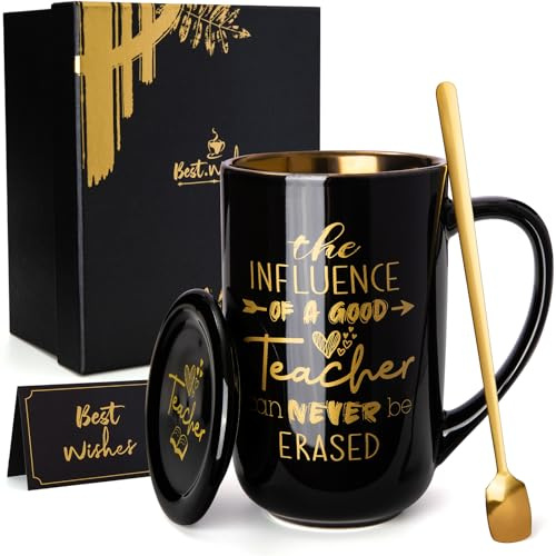 Teacher Gifts for Men,Male Teacher Gifts from Students,Best Teacher's Gift | 18OZ Metal Glaze Ceramic Coffee Mup, Teacher Gifts for Men on Graduation Retirement, With Gorgeous Box, Microwave Not Safe