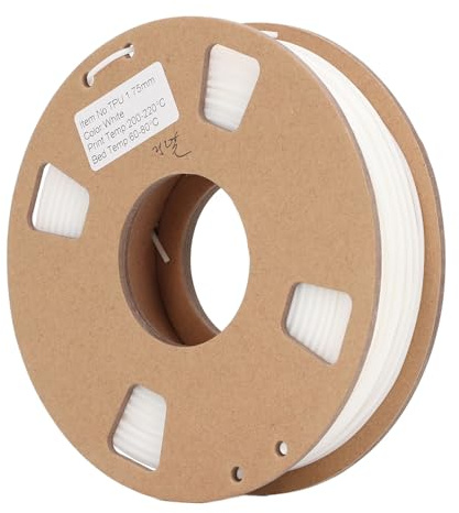 Ausla TPU-3D-Drucker-Verbrauchsmaterial, 1,75 Mm, Hohe Genauigkeit, 95 A, Weiches Filament für Flexibles Drucken mit TPU-Material, Weißes 3D-Drucker-Filamentbündel