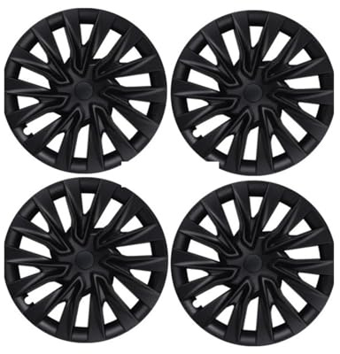 Für Tesla Für Modell 3 Für Highland Für Version 2024 4PCS 18 Zoll Radkappen Ersatzrad Radkappe Vollrandabdeckung Zubehör(Matte Black)