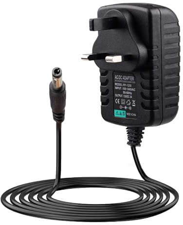 12V 3A Power Supply Adapter,AC 100-240V to DC 12V Power Cable UK Plug | for LED Strip Lights CCTV Cameras ADSL Modems Routers with 5.5mm x 2.5mm Jack Wall Charger 1M Cable for Home Office Use