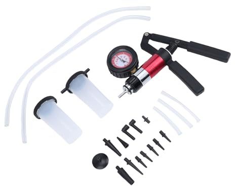 Acouto Kit Pompa Spurgo Freni Portatile, Pompa a Vuoto per Sistemi Idraulici con Robusta Custodia per Trasporto, Spurgo Senza Sforzo Freni Linee Frizione Olio Fluido Servosterzo,