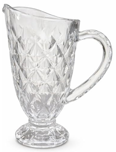 Cecaro Group Brocca in Vetro 1,5 Litri con Manico – Caraffa Acqua, Succo e Latte – Vetro Ultra Resistente Lavabile in Lavastoviglie – Altezza 22 cm
