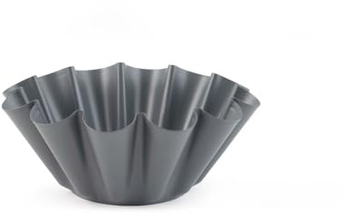 H&H Stampo Budino Deli Chef 24 cm in Alluminio con Rivestimento Antiaderente – Colore Grigio – Stampo per Budini e Dolci – Lavabile in Lavastoviglie – Ideale anche per Uso Professionale