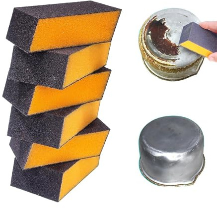 Spugna per la pulizia Emery, 6 pezzi, spazzola multiuso in smeriglio, per cucina, bagno, vasca, piastrelle, stucco, forno, griglia, utensili auto