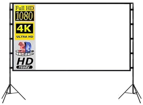duk till projektor Skarvning Dubbelstativ Vik framoch bakMjuksidig projektionsskärm för utomhusprojektor(84 inches)