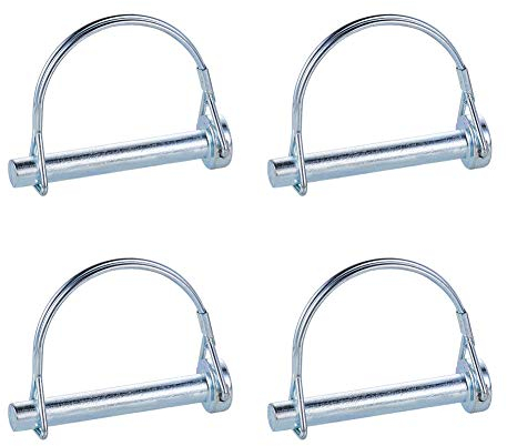 INCREWAY 4pcs Wire Lock Pin, 3/8 Inch Heavy Duty Safety Coupler Pin Shaft Locking Pto Hitch Pin with Round Arch Wire Retainer for Farm Trailers Lawn Garden