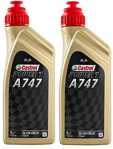 RS Castrol Power 1 A747 Semi-Synthetic Castor Oil Blend 2T 2 Stroke Oil, 2 Litre