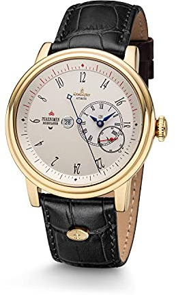Kronsegler Phaenomen Automatikuhr Regulateur - Gold arabisch | Herren Einzeigeruhr + Klassische Zeitanzeige | Saphirglas