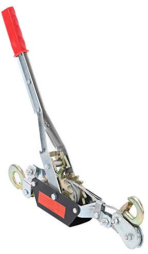 Heavy Duty Cable Puller 2/4T Wire Rope Ratchet Hand Power Puller Tighten Tool Mini Tightener Double Hook Manual Lifting Tool Ratchet Cable Hand Winch (2T)