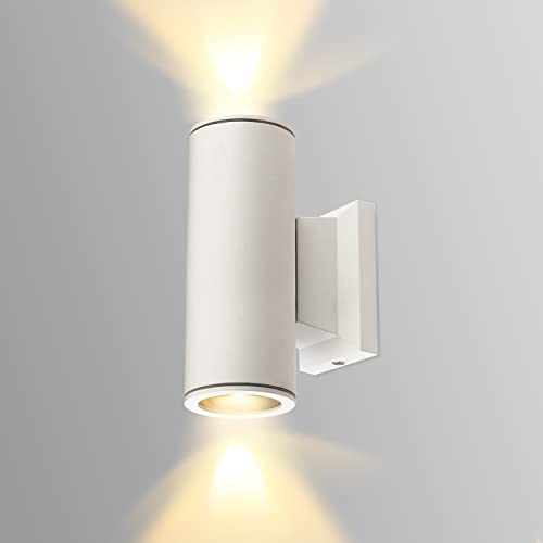 Aigostar Lampada da Parete Esterno Impermeabile IP65, GU10 Alluminio Up Down, Applique Moderna per Muro Portico Corridoio Terrazza, Bianco
