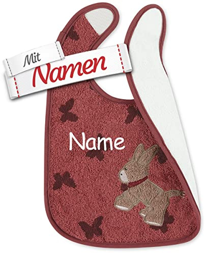 LALALO Sterntaler Lätzchen mit Namen bestickt, Junge, Baby Frottee Lätzchen/Halstuch/Spucktuch, Babylätzchen personalisiert, 100% Baumwolle, 26 x 38 cm, Junge Mädchen