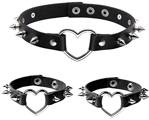 Manfnee Leder Choker Armband Punk Halsband Halskette Nietenarmbänder Armband Spike Manschette Rock Biker Stil