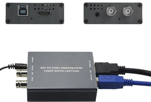 HDMI Capture Card, HDMI SDI to USB3.0 Video Papture Card 3G-SDI 1080P 60FPS Video Grabber Converter for Streaming, Plug & Play, No Driver Needed, Compatible with Windows/Linux/Android/MAC