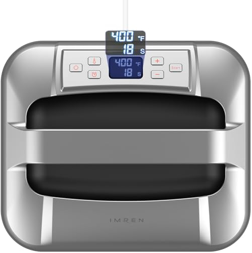 IMREN Transferpresse Plotter, 30.4 x 25.4 cm Tragbare Heizpresse Maschine für T-Shirt Druckmaschine, Kapuzenpullis, mit Heizpresse Pad für Sublimation, Vinyl, DIY, Wärmeübertragung Projekt (Schwarz)