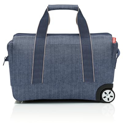 reisenthel Allrounder Trolley Vielseitige Reisetasche auf Rollen für Reisen, Arbeit oder Freizeit 2-stufiger Teleskopgriff, 2 leichtgängige Rollen, Couleur:Herringbone Dark Blue