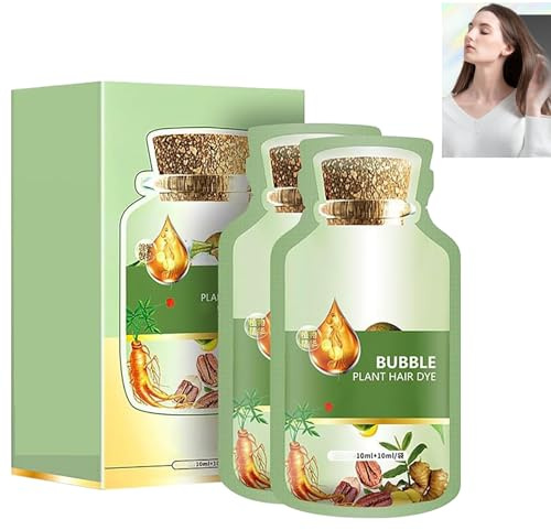 Botanical Bubble Hair Coloring - Natural Plant Hair Dye Shampoo Foam (Chestnut Brown)