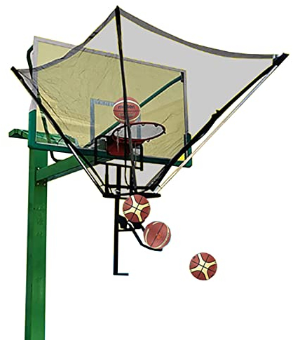 Basketball Shot Returner, Basketball Return Aufsatz zum Aufhängen, Schwarzes Metall-Basketball-Return-System für drinnen und draußen, Basketball Shot Returner Rebounder für Kinder