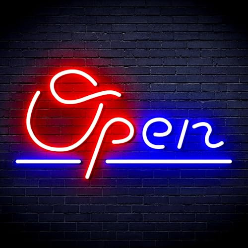 ADVPRO Open Sign Flex Silikon-LED-Neonschild – Blau und Rot – st16s43-fnu0078-br