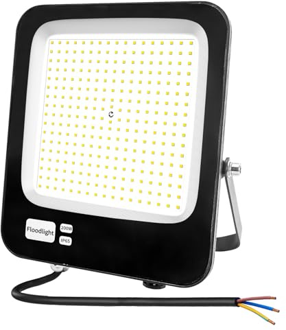 LED Strahler Außen 200W, Fosingut Superhell LED Scheinwerfer Innen,3000K Warmweiß Flutlicht Werkstattlampe,IP66 Wasserdicht Wandleuchte Außenstrahler,Baustrahler led Fluter für Garten,Keller,Garage