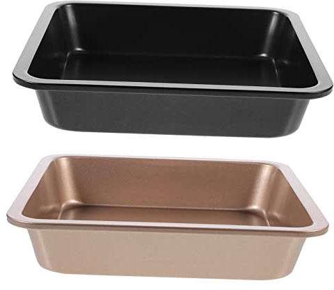 Amosfun Lot De 2 Assiettes À Gâteau Carrées De 20 Cm En Acier Au Carbone Doré Lavables Au Lave-vaisselle Faciles À Nettoyer Pour La Pâtisserie Maison