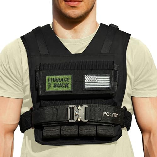 Verstellbare Gewichtsweste für Damen und Herren – Gewichtsweste mit Eisengewichten – Schwarz – 20 kg