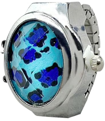 Klassische Ringuhr – Vintage-Fingeruhr mit offenem Deckel, leichtes Modezubehör für Damen, offenes Gehäuse, perfekt für Geburtstage, Valentinstag, Weihnachten, einzigartiger Leopardenmuster, Refer to