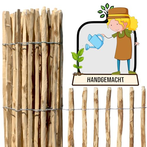 Staketenzaun 100cm Höhe | Lattenabstand: 3-5 cm | Für Tiere geeignet | Staketenbreite 3-4 cm | Made in EU