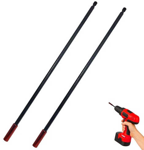 2Pcs 300mm Magnetic Drill Bit Extension Holder, 1/4 Hex Shank Steel | Magnetic Screwdriver Extension Bar, Drill Bit Extender, For Impact Driver Screws Nuts, Drill Tight Space Accessories
