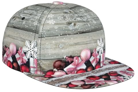 WXWJSHMGC Cappello da baseball con stampa ornamentale natalizia, cappello hip hop piatto snapback cappello da sole cappello sportivo casual unisex nero