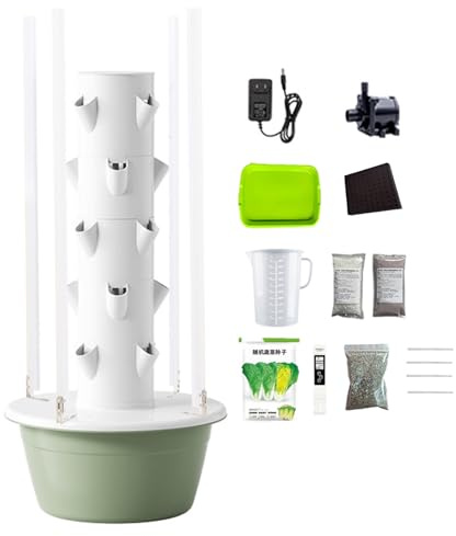 Giardino Idroponico da Interno, Torre con Luci di Coltivazione A LED, con Pompa, Timer, Kit di Impianto, per La Coltivazione di Erbe Aromatiche E Ortaggi 7LayerLED