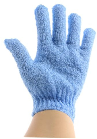 MUSISALY 2pcs Nylon Shower Gloves Body Scrub Exfoliator with Lanyard for Men Women Stretchy Washable Bath Gloves for Dead Skin Removal and Shower Spa Care