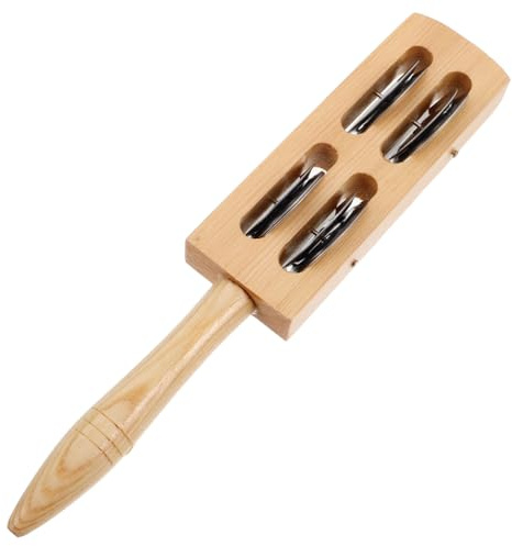 Gatuida Holzglöckchen Satz Für Kinder Und Babys Mit 4 Melodischen Schellen Handrassel Und Percussion Stick Sicher Glatte Oberfläche Musikspielzeug Für Weihnachtsfeiern Und Musikalische Früherziehung