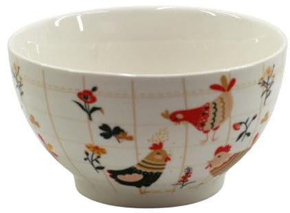 Tabac du Bassigny Grand Bol en Grès 480ml - Design Poules Suzanne | Style Campagne Chic, Idéal pour Soupe & Céréales | Compatible Four & Lave-Vaisselle