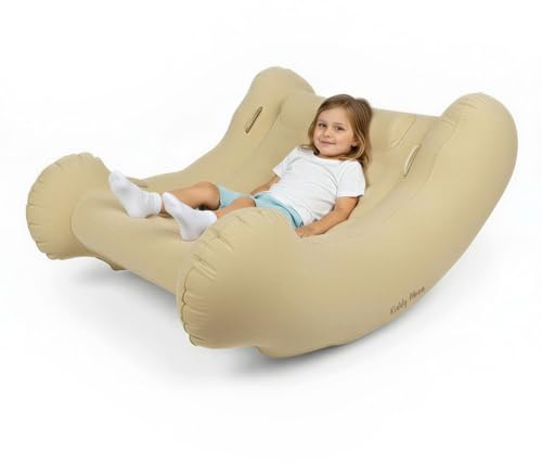 KiddyMoon Inflatable Rocker PVC Sensory Toy, Beige,L