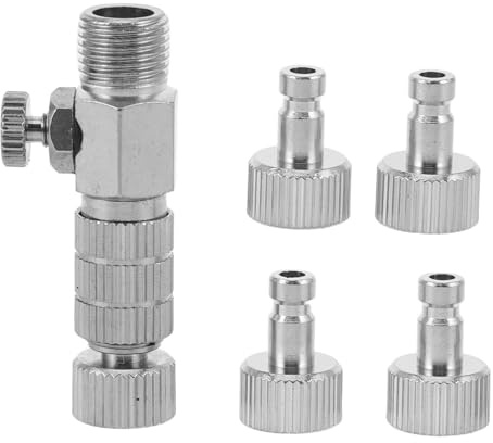 Anneome Kit Adattatore Aerografo con Valvola Regolabile e Raccordi Maschio e Femmina Accessori Rapida Connessione per Compressore Aria per Modellismo e Pittura Dettagliata