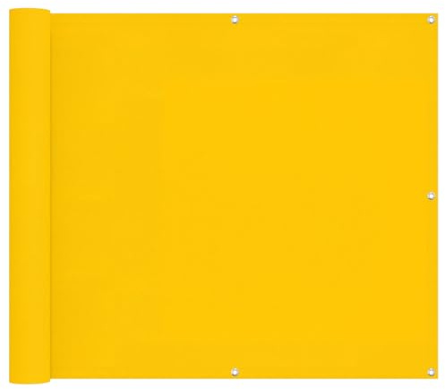 vidaXL Balkonsichtschutz Gelb 100 x 1000 cm Oxford-Stoff, Balkonschattierungslösung, moderner gestreifter Schirm, UV-beständig, wasserfest, idealer Sonnenschutz für Außenbereiche