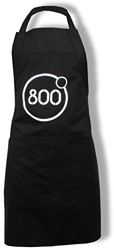 intergrill 800° Grillschürze Kochschürze Latzschürze schwarz | Große Taschen | Universelle Größe | 85 cm x 70 cm | Leicht zu Reinigen