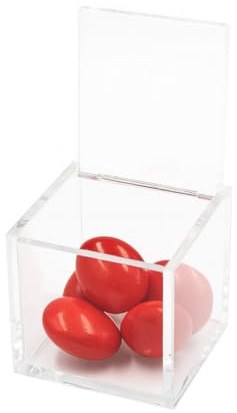 VIRSUS 50 Stück Transparente Plexiglasschachteln 5x5x5cm für Pralinen, für Hochzeiten, Taufen, Kommunionen, Feiern, Bonbonniere, Gastgeschenk, Geburten, Abschlussfeiern