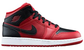 Air Jordan 1 Mid GS Reverse Bred 554725-660 Size 38