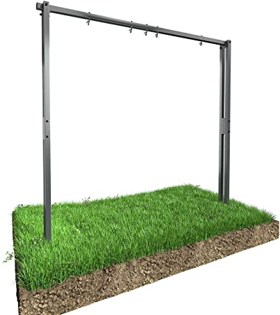 QLS Handels Schaukelgestell Davski Doppelschaukel Gerüst Nestschaukelgestell aus Stahl 260 cm, Grau