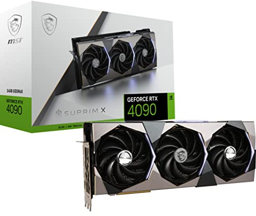 MSI Gaming GeForce RTX 4090 24GB GDRR6X 384-Bit HDMI/DP Nvlink Tri-Frozr 3 Ada Lovelace Architecture OC Graphics Card (RTX 4090 SUPRIM X 24G)