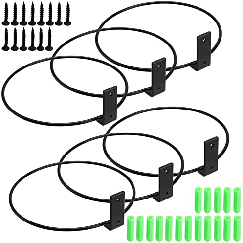KOHAND Confezione da 6 anelli per vasi da fiori da 15 cm, supporto da parete per piante con hardware di montaggio, supporto per anelli da parete per recinzione da giardino, decorazione