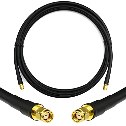 RANGEFUL 12m RP-SMA Macho Cable Coaxial extensor – RPSMA Cable de Extensión 5D-FB Baja Pérdida 50 Ohm – alargador para amplificador señal WIFI repetidor WIFI Router Antena adaptador Mini PC