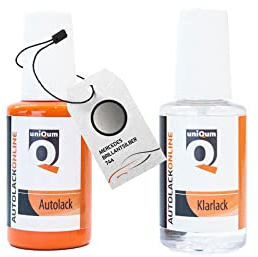 uniQum Autolack Stift + Klarlack im Vorteilsset fürs Auto für MERCEDES BRILLANTSILBER 744 Autolack Reparatur 2 x 30 ml